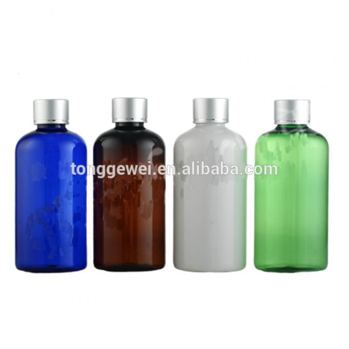 Botella plástica negra azul púrpura roja clara ambarina con mejores ventas de la loción de la ronda de Boston del animal doméstico de 4oz 250ml 500ml con la venta al por mayor del tapón de tuerca