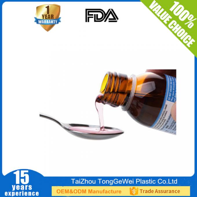 sello inalterable de la medicina de la píldora 30ml 60ml 100ml 120ml 250ml de la tos de la botella plástica ambarina farmacéutica del jarabe