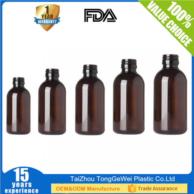 sello inalterable de la medicina de la píldora 30ml 60ml 100ml 120ml 250ml de la tos de la botella plástica ambarina farmacéutica del jarabe
